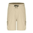 thumbnail image 5 of Men's Cargo Jogger Shorts - Drawstring Work Shorts with Multi-Pockets | Summer Athletic Sweat Shorts, 5 of 7