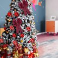 thumbnail image 5 of 4 Pieces Christmas Plaid Wreath Bows 16x8.3 Inch Large Plaid Christmas Wreath Bows Xmas Check Bows Ornaments Christmas Tree Topper Bow for Christmas Tree Indoor Outdoor Decorations(Red and Black), 5 of 7