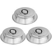 3Sets BBQ Accessories 12 Inch Round Stainless Steel Basting Cover Wok Lids- Cheese Melting Dome and Steaming Cover, Best fits for Blackstone Camp Chef Flat Top Griddle Grill Cooking Indoor or Outdoor