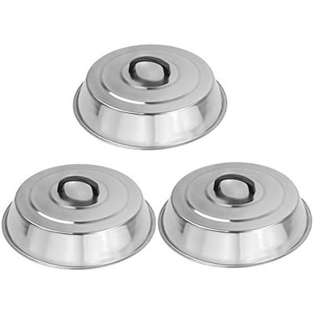 3Sets BBQ Accessories 12 Inch Round Stainless Steel Basting Cover Wok Lids- Cheese Melting Dome and Steaming Cover, Best fits for Blackstone Camp Chef Flat Top Griddle Grill Cooking Indoor or Outdoor