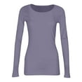 thumbnail image 5 of LISTHA Womens Ribbed Long Sleeve Shirt Trendy Stretch Crew Neck T-Shirts Basic Slim Fitted Fall Shirts Gray 2XL, 5 of 6