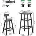 thumbnail image 3 of Bar Height Chairs Set of 2, HDPE Front Porch Chairs Set, Weather Resistance Outdoor Bar Stools Set for Spas, Cafes, Swimming Areas, Lodges and Hotels, 3 of 7