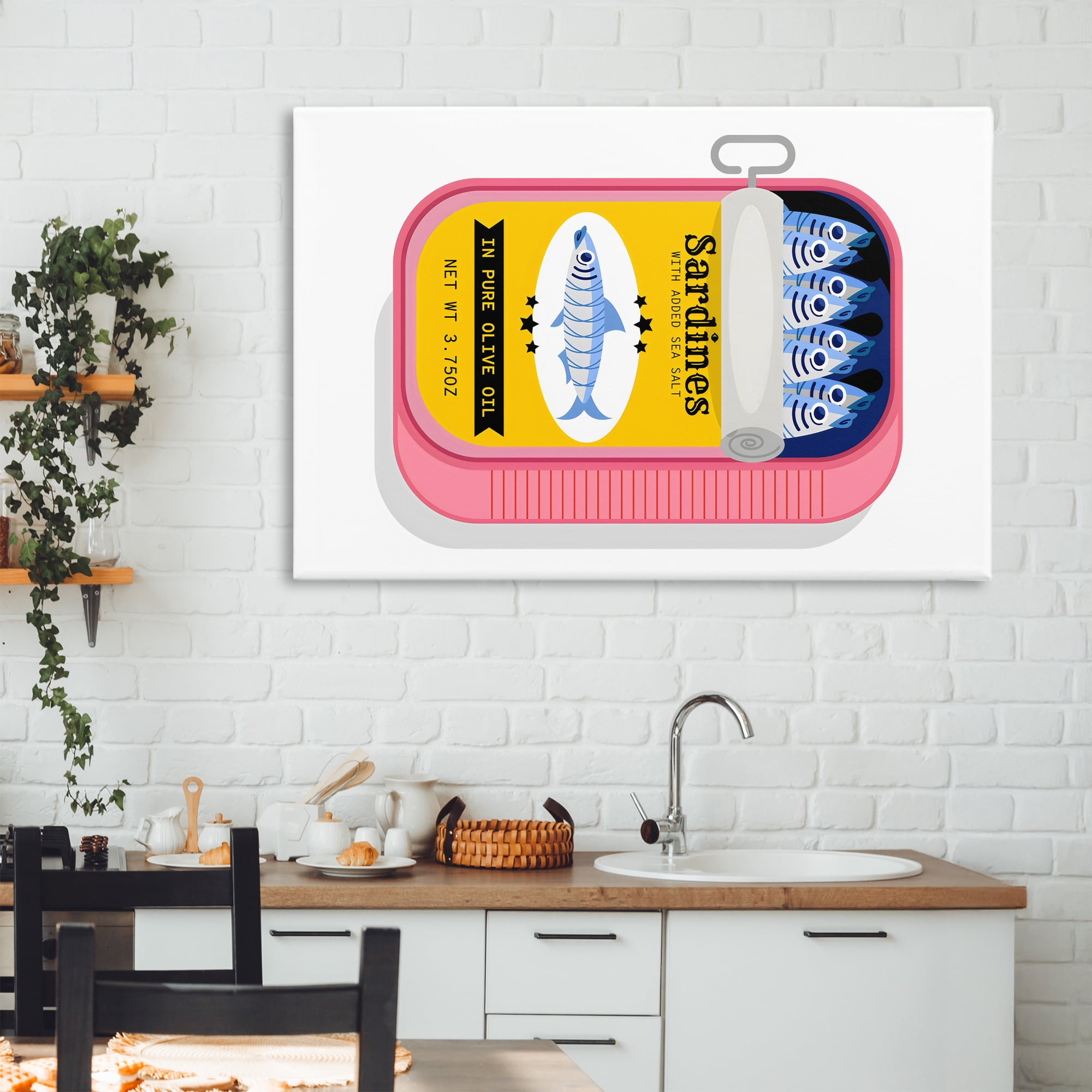 Stupell Industries Retro Can of Sardines Canvas Wall Art, design by Creative Studio