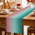 thumbnail image 6 of Gradient Color Ombre Table Runner 70 Inches Long,Kitchen Dining Tablerunners Turquoise Pink Linen Table Runners Dresser Scarves for Home Dinner Wedding Holiday Party Decor, 6 of 9