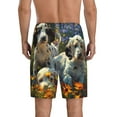 thumbnail image 4 of Lsque Sunflower Field Spotted Dog Mens Sleep Pajama Shorts,Short Pajama Pants, Cotton Ultra-Soft Knit-Medium, 4 of 9
