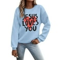 thumbnail image 1 of EHQJNJ Chandail en Molleton Surdimensionné pour Femmes Chandails en Molleton pour Femmes Décontracté Manches Longues Tee-Shirts Graphiques Col Rond Chandails en Molleton Pull Tops pour Femmes Chandail en Molleton pour Femmes Grande Taille Blanc, 1 of 6
