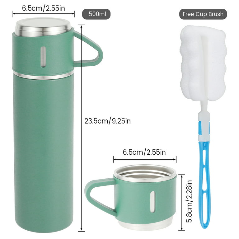  WAASS Vacuum Insulated Thermos Gift Set - Hot and Cold Travel  Flask with Cup Lid - Perfect for Hot Coffee & Tea - Gifting Flask Water  Bottle Set with 2 Thermos