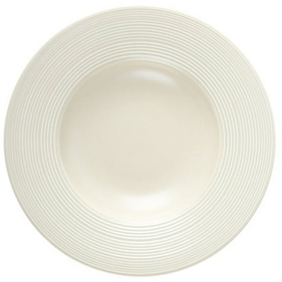 ULTNICE Ceramic Pasta Plate in Beige Color for Home Use Smooth Surface and 10.2 Inches