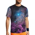 thumbnail image 3 of Cloud Galaxy T-Shirt Flaming Star Nebula Hip Hop Gym T-Shirts Short-Sleeve Comfortable Tsh, 3 of 5