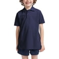 thumbnail image 1 of Hat and Beyond Kids Uniform Short Sleeve Stretch Soft Pique Polo T-Shirts, Sizes 4-20, 1 of 5