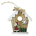 thumbnail image 1 of A Wooden Christmas Tree Ornament With Santa Snowman Reindeer, Handcrafted Hanging Decor For Holiday Tree, 1 of 6