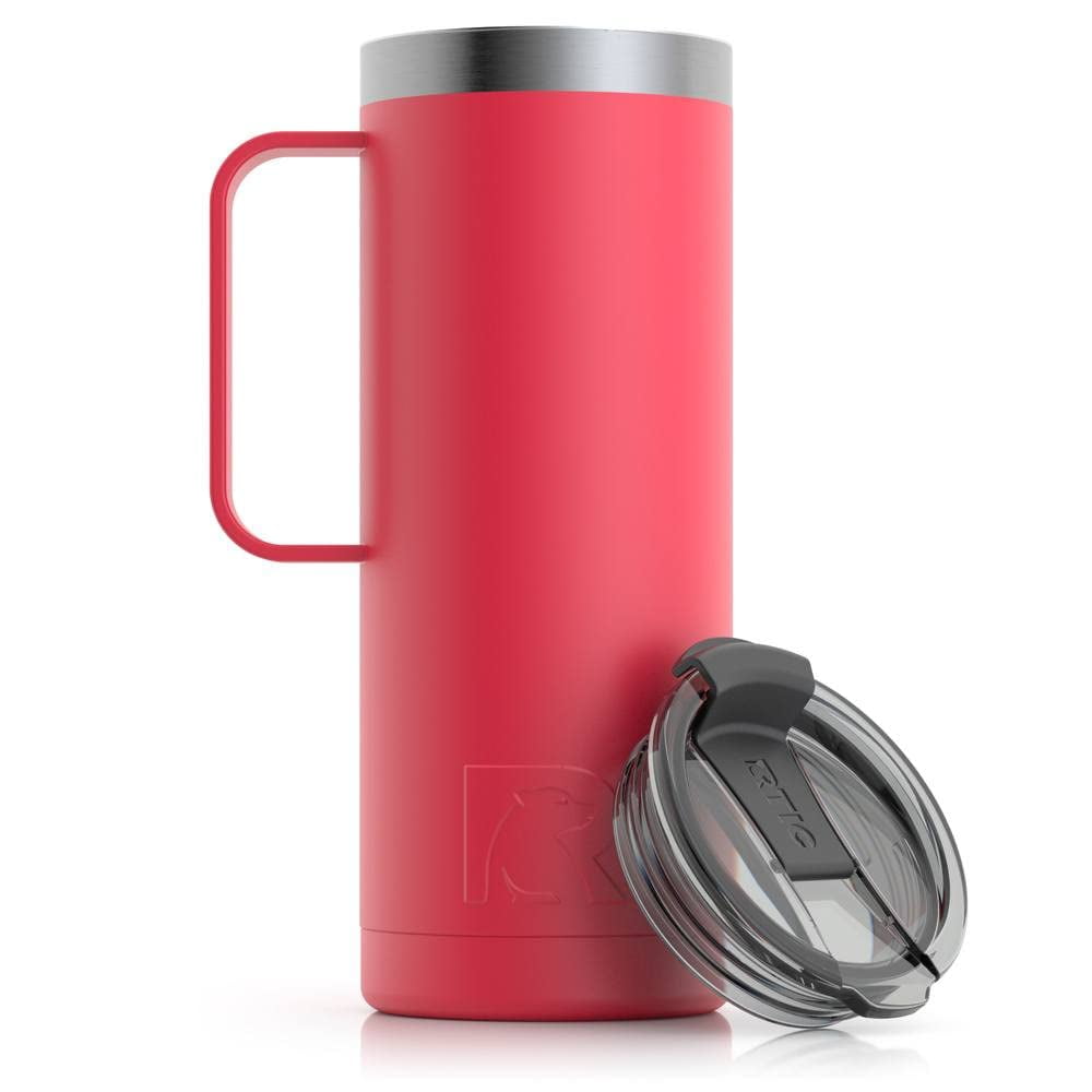 RTIC 20 oz Coffee Travel Mug with Lid and Handle, Stainless Steel