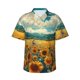 thumbnail image 1 of Balery Field Style Bicycle Young Sunflower Camisas hawaianas de manga corta para hombre, camisas playeras de corte holgado, camisas de vacaciones con botones,Large, 1 of 7