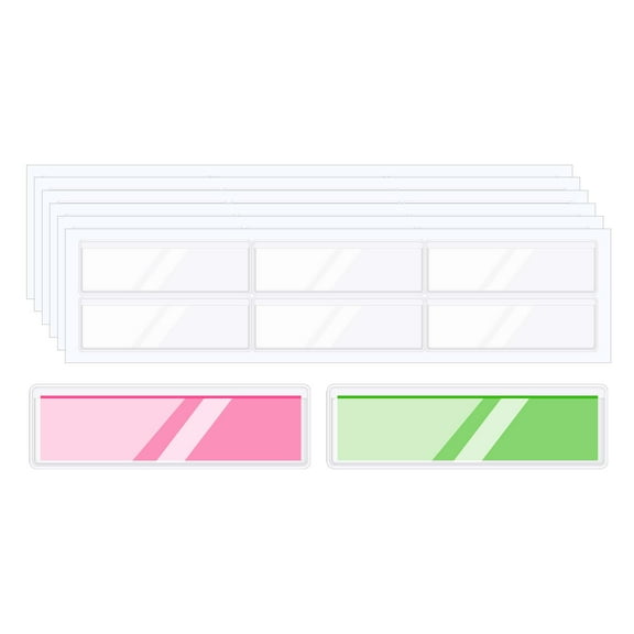 Uxcell Self Adhesive Index Card Pockets, Plastic Label Holder with Top Open Sticky Pocket Sleeves for Business Cards Note 4.3"x1.2"