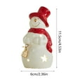 thumbnail image 3 of Christmas Ceramic Decor with Light, Luminous Snowman Deer Tabletop Decoration for Holiday Centerpiece Night Light(B), 3 of 6
