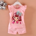 thumbnail image 1 of Conjunto de ropa de bebé niño verano niños niña trajes algodón lindo dibujos animados sin mangas Top chalecos + pantalón corto conjuntos de ropa 0-4 años 110 (4T) Gao Jinjia LED, 1 of 2