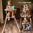 thumbnail image 4 of HARPPA 3-in-1 Convertible Baby High Chair, Feeding Chair  for Toddlers , Khaki, 4 of 11