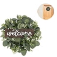 thumbnail image 3 of Guirnalda de eucalipto artificial Hojas Rama Guirnalda Señal de bienvenida Corona de puerta Señal de puerta de bienvenida Corona de pared para sala de estar Decoración de pared Boda Primavera Fr, 3 of 5