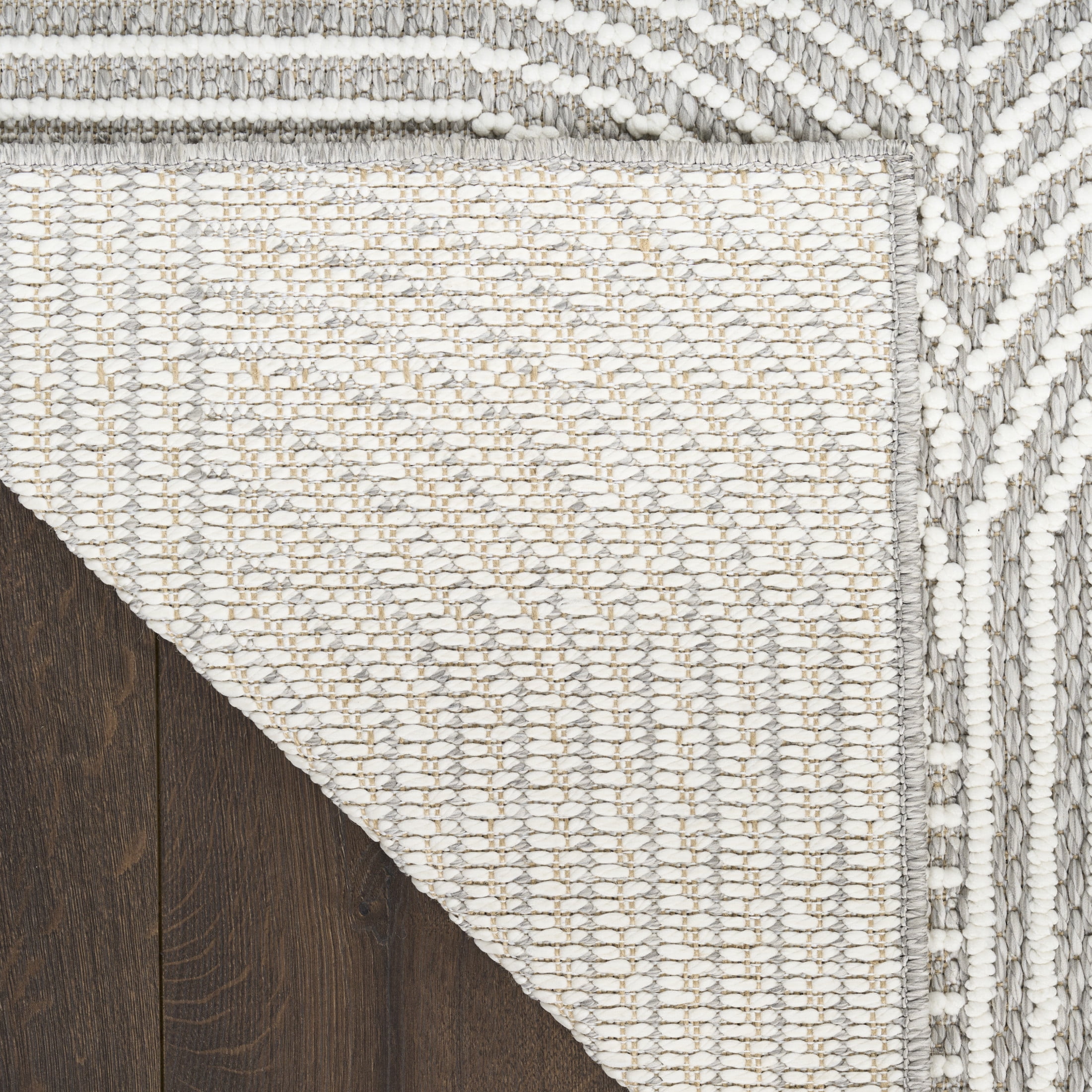 Nourison Textured Home 5'3" x 7' Grey Ivory Modern Indoor Rug