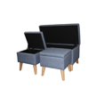 thumbnail image 3 of ORE International Banc de Rangement de 18 Po de Hauteur avec 2 Poufs, Bleu Aigue-Marine, 3 of 3