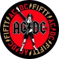 thumbnail image 1 of Chapa ACDC Metal Vintage Pintura Hierro Redonda Artística para Pared Bar 30x30cm, 1 of 9