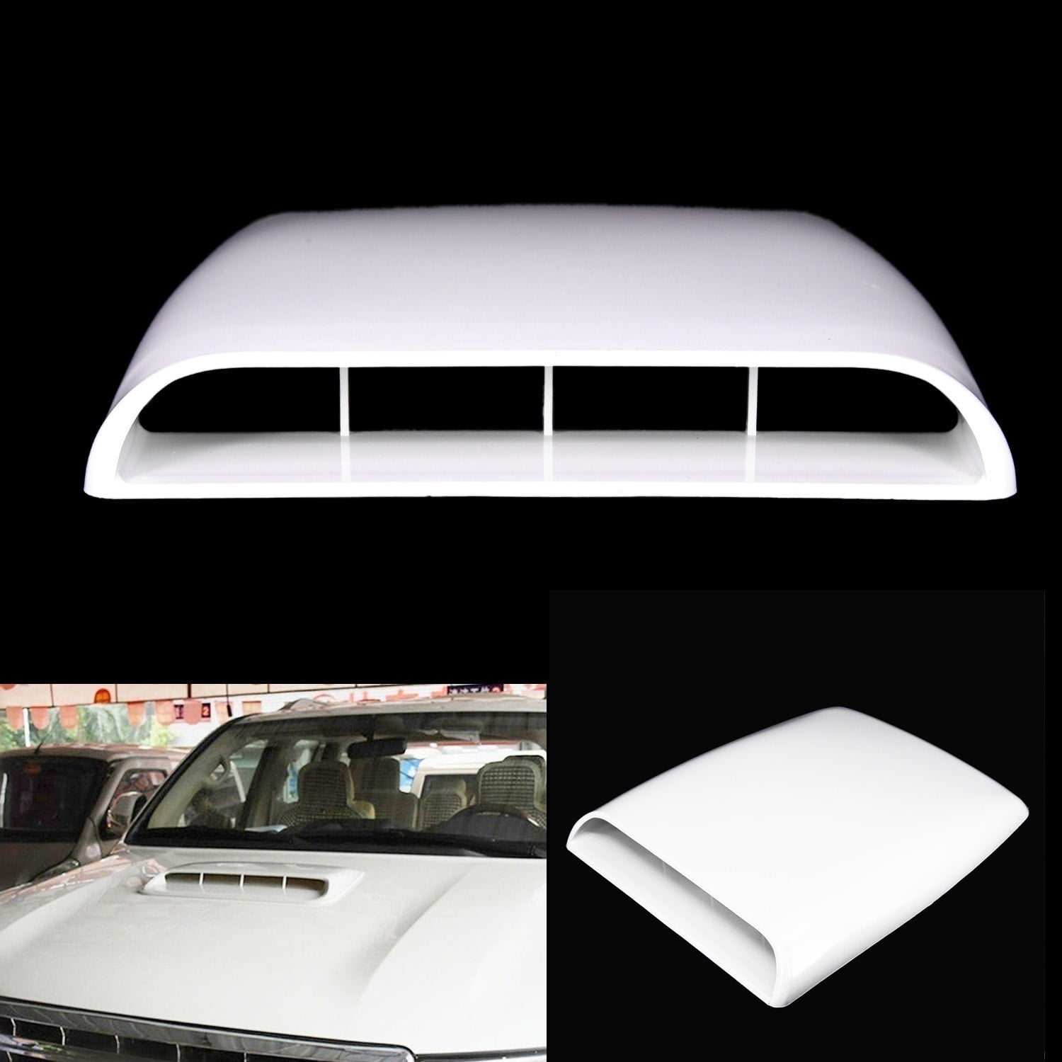 Car Decorative Cell Air Flow Intake Hood Scoop Bonnet Vent Cover Universal,Black