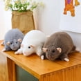thumbnail image 7 of Mouse Plush Toys Lifelike Valentine'S Gift Plush Plushie Birthday Present Realistic Stuffed Animals Cuddly Huggable Pillow Toy Brown - A, 7 of 7