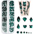 thumbnail image 1 of 560pcs Rose Pink 3d Rhinestones for Nail Art Diy Craft Flat Back Glass Crystal Gemstone Set Nail Decoration, 1 of 4