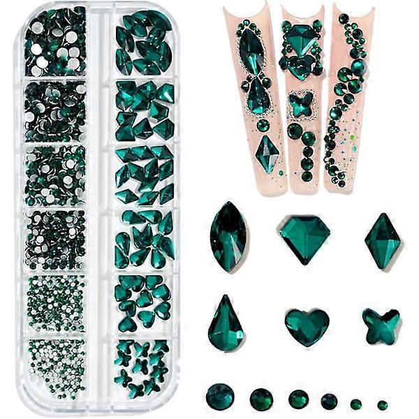 560pcs Rose Pink 3d Rhinestones for Nail Art Diy Craft Flat Back Glass Crystal Gemstone Set Nail Decoration