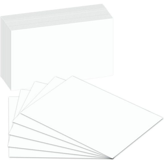 Blank Index Flash Note Cards | 80lb Heavyweight Thick White Cover Stock. 100 Cards Per Pack | 8 x 10