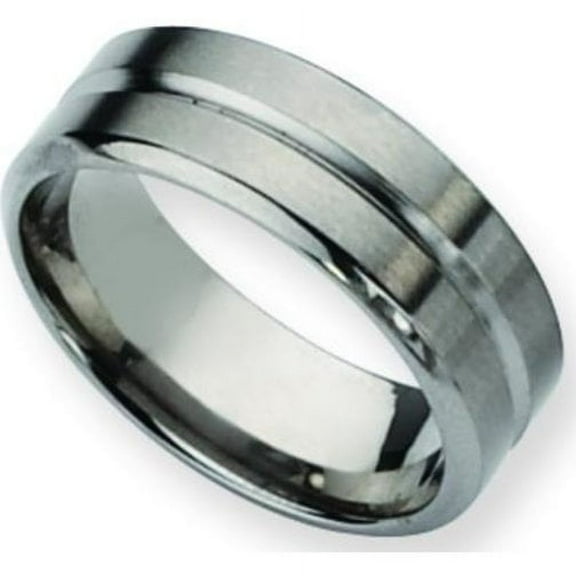 Titanium 8mm Mens Brushed Wedding Ring Band Size 10