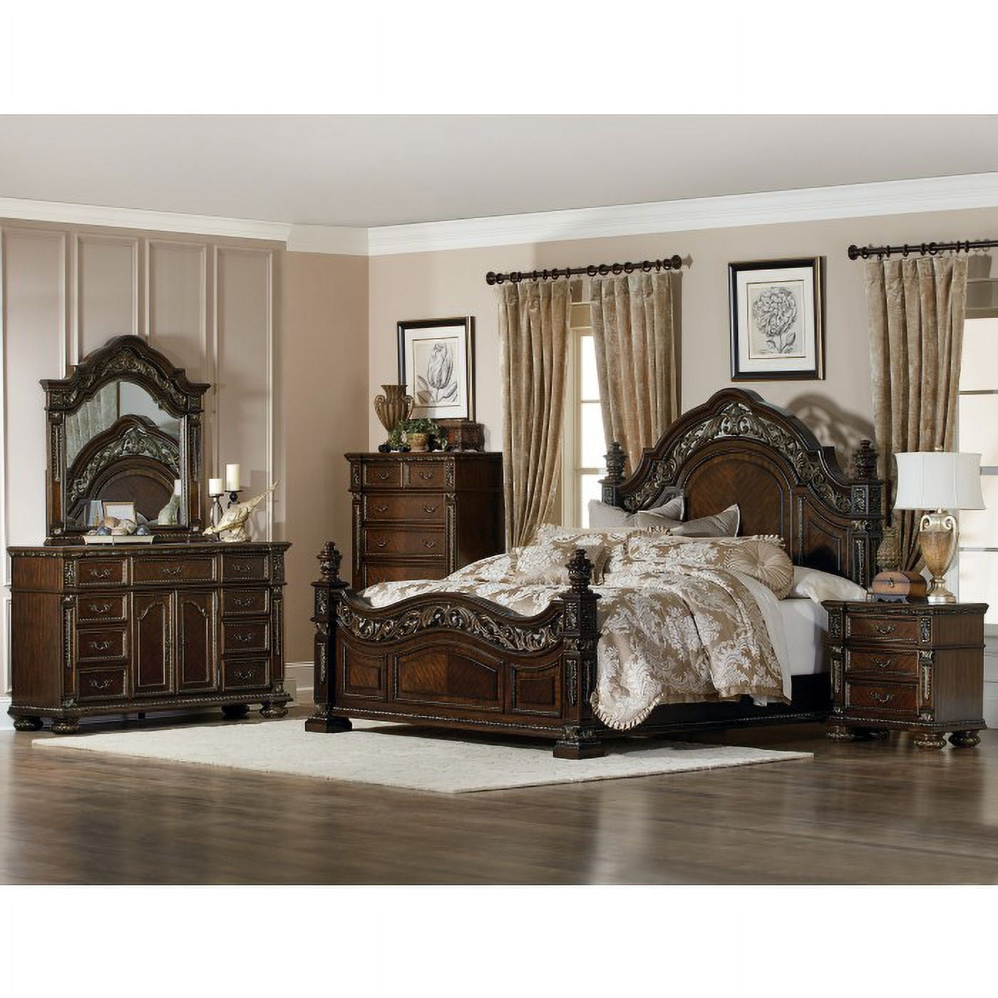 Old-World European style Elegant Catalonia Collection Chest - Cherry Red.