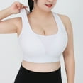 thumbnail image 4 of IROINNID On Sale Plus Size Sports Bras for Women Push Up Bra Plus Size Mesh Stitching Sports Underwear High Strength Fitness Vest Latex Bra Pad Yoga Clothes,White, 4 of 8