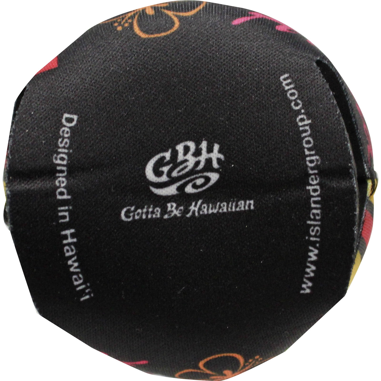 Gotta Be Hawaiian Neoprene Flat Bottle Coolies - Words of Hawaii  (Black) 12 oz