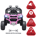 thumbnail image 3 of Montable Eléctrico para Niños 4x2 con Luces Delanteras Puertas Volante con Sonido Bluetooth Batería 12V desde 3 Años hasta 30 kg - Rosa, 3 of 7