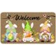 thumbnail image 1 of Felpudo decorativo con forma de conejo de Pascua, para interior y exterior, con diseño de flores y camión, para pasillo, 1 of 6