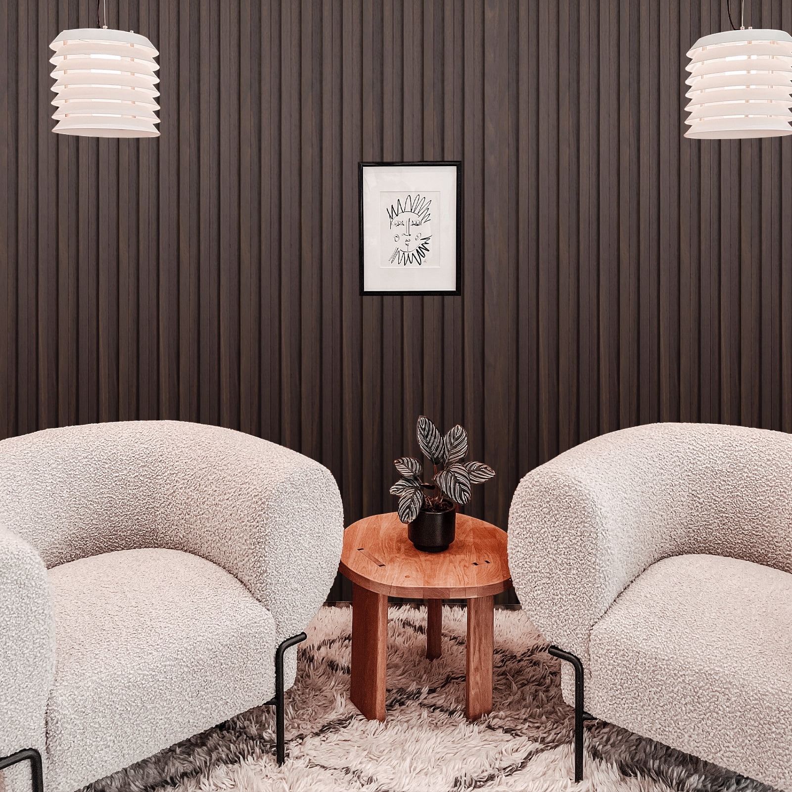 Art3d Slat Wall Panel,WPC Acoustic Diffuser 3D Wall Panel,8 Pieces 96x6 inch-Dark Brown(32 sq.ft/Case)
