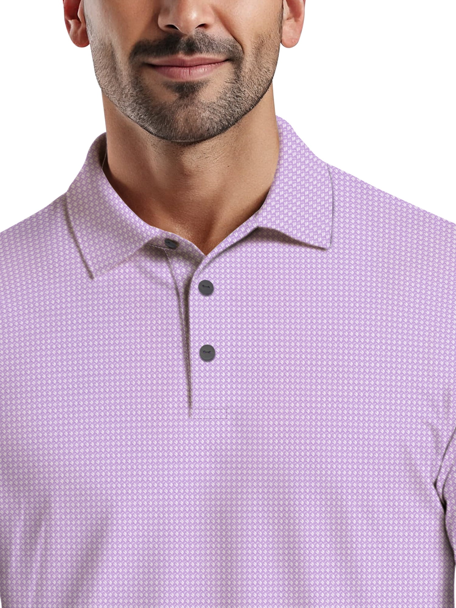 Ben Hogan Men's & Big Men's Performance Eco Mini Geo Jacquard Short Sleeve Polo Shirt, up to 5XL