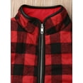 thumbnail image 3 of Listenwind Toddler Baby Girl Plaid Zipper Jacket Kids Sleevless Fall Winter Warm Waistcoat Vest Pocket Coat Tops, 3 of 6