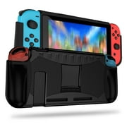 Angle View: TSV Protective Case Fit for Nintendo Switch, Dockable Case TPU Grip Carrying Case Cover Fit for Nintendo Switch Console and Joy-Con Controller, Shock-Absorption and Anti-Scratch