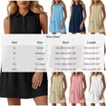 thumbnail image 3 of Odbmxy Summer Women's Shirt Dress Collared Casual Sleeveless Plain Shift Womens Dresses Mini Everyday Tiered, 3 of 6