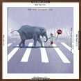 thumbnail image 5 of Art.com Elephant Crossing Art Print by Nancy Tillman, Brown Frame Wall Art, 29" x 29", 5 of 5