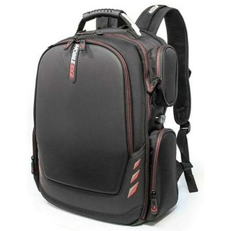 UPC: 0871981004604 | MECGBP1 Core Gaming Checkpoint Friendly 18.4  Backpack w/Molded Front Panel – Black with Red Trim