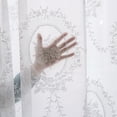 thumbnail image 5 of Tyidzon White Sheer Curtains, Light Filtering Semi Sheer Voile Curtains with Design Leaves Embroidered Rod Pocket Window Drapes for Bedroom Living Room, 5 of 7