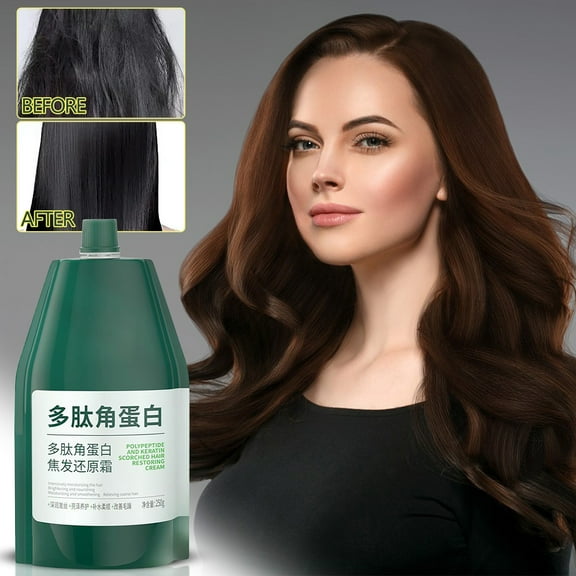 HYLLai Peptide Keratin Hair Repair Cream - 250g Intensive Treatment for Bleached/Damaged Hair, Restores Elasticity & Shine with Amino Acid Complex