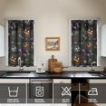 thumbnail image 2 of Halloween Themed Kitchen Curtains 2 Pack, Featuring Skeleton and Spider Web Design, Gothic Rod Pocket Tier Curtains 27.5x39in(70x99cm)Kitchen Curtains, 2 of 4