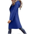 thumbnail image 4 of jtjvou Long Fall Winter Wool Coats for Women 2025 Notched Lapel Collar Double Breasted Peacoat Trench Coat Jackets Overcoat Blue XXL, 4 of 9