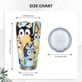 thumbnail image 4 of Netaao Bluey for Travel Coffee Tumbler 20 oz Car Cup Stainless Steel Tumblers Gifts for Dad, Birthday Gifts for Men-Straw Two-piece Set, 4 of 8