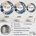 thumbnail image 4 of Designart "Exotic Blue White Floral Tapestry I" Floral Blue Large Round Mirror - Round Bedroom Mirror Wall Decor - Cottage Round Printed Mirror - 23" x 23", 4 of 6