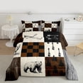 thumbnail image 2 of Feelyou Wildlife Bear Teens Queen Comforter Set, Vintage Buffalo Plaid Bedding Sets, Rustic Farmhouse Theme Reversible Bedding Comforter Set, Luxury Bedroom Decor, 3-Piece, 2 of 8